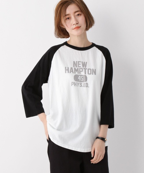 A part by（アパートバイ）の「【Good Rock Speed別注】カレッジラグランTシャツ_7分袖（Tシャツ/カットソー・レディース・オフホワイト/チャコールグレー/ブラック・FREE）」の19枚目の写真