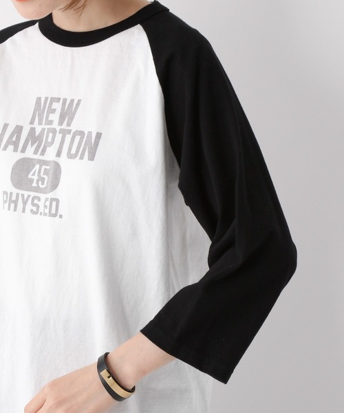 A part by（アパートバイ）の「【Good Rock Speed別注】カレッジラグランTシャツ_7分袖（Tシャツ/カットソー・レディース・オフホワイト/チャコールグレー/ブラック・FREE）」の7枚目の写真