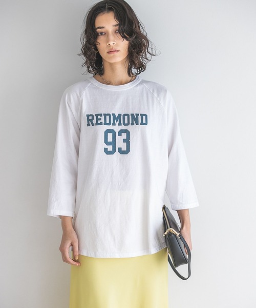 A part by（アパートバイ）の「【Good Rock Speed別注】カレッジラグランTシャツ_7分袖（Tシャツ/カットソー・レディース・オフホワイト/チャコールグレー/ブラック・FREE）」の16枚目の写真