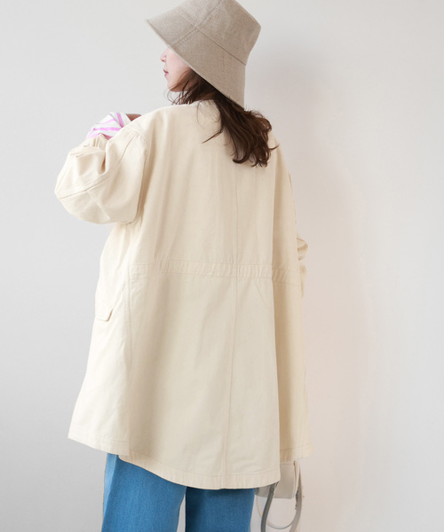 JOURNAL STANDARD relume（ジャーナルスタンダード　レリューム）の「コットンツイルノーカラーショートモッズ（モッズコート・レディース・アイボリー/カーキ・FREE）」の20枚目の写真