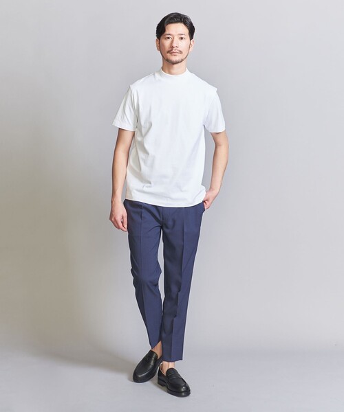 BEAUTY&YOUTH UNITED ARROWS（ビューティーアンドユースユナイテッドアローズ）の「【WEB限定 WARDROBE SMART】クリア  ガスコットン モックネック カットソー【抗菌・防臭】（Tシャツ/カットソー・メンズ・ダークグレー/ホワイト/ブラック/ナチュラル・S/M/L/XL）」の7枚目の写真