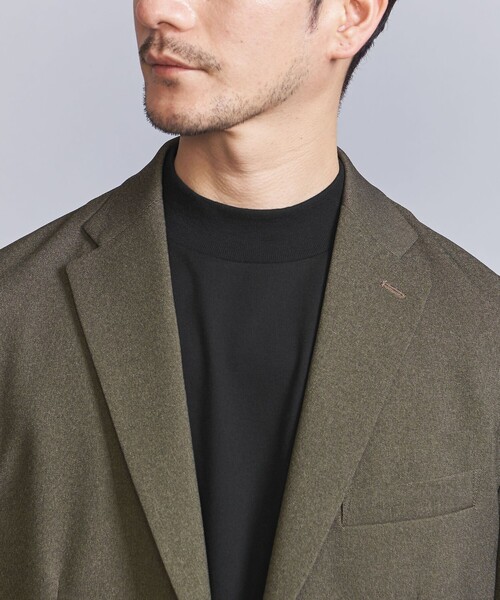 BEAUTY&YOUTH UNITED ARROWS（ビューティーアンドユースユナイテッドアローズ）の「【WEB限定 WARDROBE SMART】クリア  ガスコットン モックネック カットソー【抗菌・防臭】（Tシャツ/カットソー・メンズ・ダークグレー/ホワイト/ブラック/ナチュラル・S/M/L/XL）」の6枚目の写真