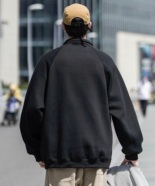 WESTBOY(ウエストボーイ)の「オーバーサイズハーフジップスウェットプルオーバー WOK23STP03【WB ORIGINALS】(ポロシャツ・メンズ・ブラック/グレー・L/M/XL/XXL)」の7枚目の写真