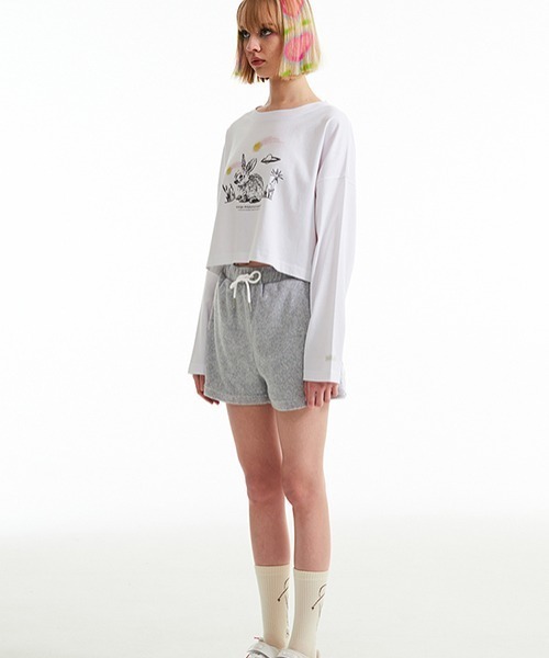 KIRSH（キルシー）の「KIRSH CHERRY SHORT TERRY PANTS/キルシーチェリーショートテリーパンツ（その他パンツ・レディース・ライトピンク/ライトブルー/グレー・ONE SIZE）」の13枚目の写真