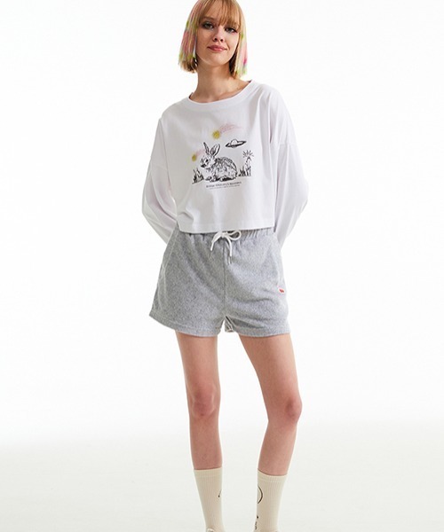 KIRSH（キルシー）の「KIRSH CHERRY SHORT TERRY PANTS/キルシーチェリーショートテリーパンツ（その他パンツ・レディース・ライトピンク/ライトブルー/グレー・ONE SIZE）」の21枚目の写真