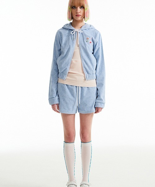 KIRSH（キルシー）の「KIRSH CHERRY SHORT TERRY PANTS/キルシーチェリーショートテリーパンツ（その他パンツ・レディース・ライトピンク/ライトブルー/グレー・ONE SIZE）」の6枚目の写真