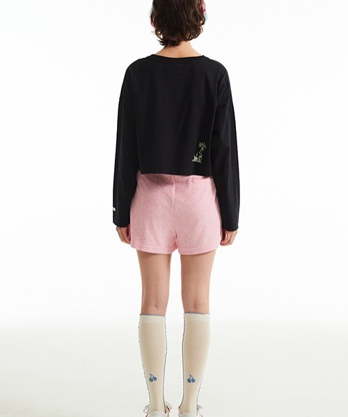 KIRSH（キルシー）の「KIRSH CHERRY SHORT TERRY PANTS/キルシーチェリーショートテリーパンツ（その他パンツ・レディース・ライトピンク/ライトブルー/グレー・ONE SIZE）」の7枚目の写真