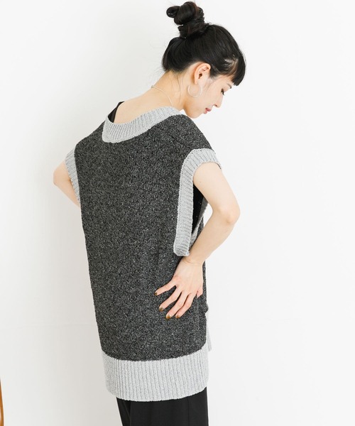 UR Lab.（アーバンリサーチラボ）の「ビッグニットベスト（ベスト・レディース・ブラック/ベージュ/グレー・FREE）」の20枚目の写真