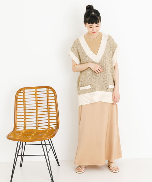 UR Lab.（アーバンリサーチラボ）の「ビッグニットベスト（ベスト・レディース・ブラック/ベージュ/グレー・FREE）」の22枚目の写真