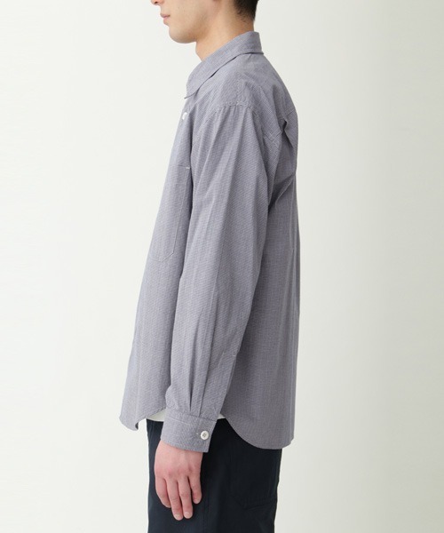 MHL.(エムエイチエル)の「TINY GINGHAM COTTON(シャツ/ブラウス・メンズ・ブルー・LARGE/MEDIUM/SMALL)」の4枚目の写真