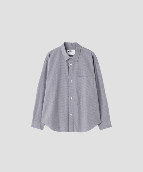 MHL.(エムエイチエル)の「TINY GINGHAM COTTON(シャツ/ブラウス・メンズ・ブルー・LARGE/MEDIUM/SMALL)」の2枚目の写真