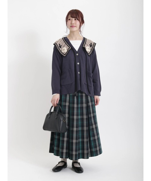 Samansa Mos2（サマンサ モスモス）の「さがら刺繍付け襟（ストール/ショール・レディース・キナリ/ベージュ/ブラック・ﾌﾘ-）」の12枚目の写真