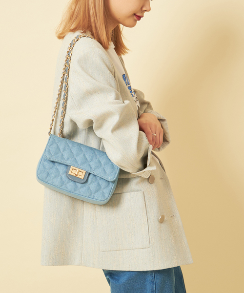 U by SPICK&SPAN(ユーバイスピックアンドスパン)の「スラブメランジオーバージャケット(ノーカラージャケット・レディース・スカイブルー/ブラック・FREE)」の5枚目の写真