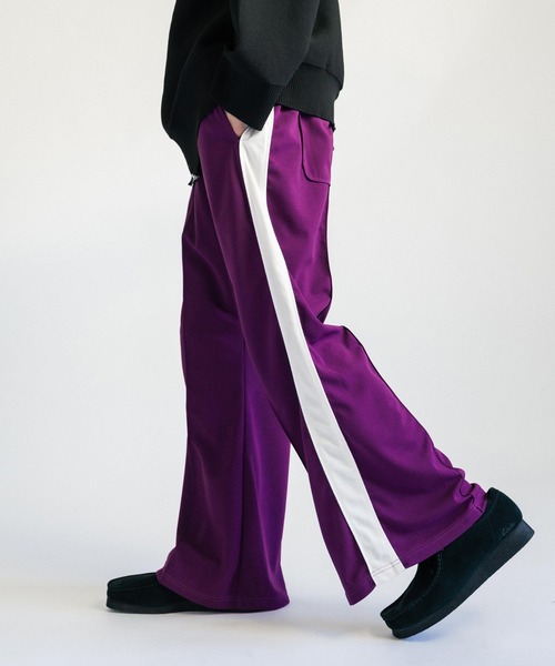 Ressaca（レサーカ）の「梨地 サイドラインワイドフレアトラックパンツ（その他パンツ・メンズ・ブラウン/ターコイズブルー/パープル/ブラック・LL/M/L）」の4枚目の写真
