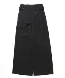 コンフォートギャバスラックス/ハイウエストタックワイドストレートパンツ