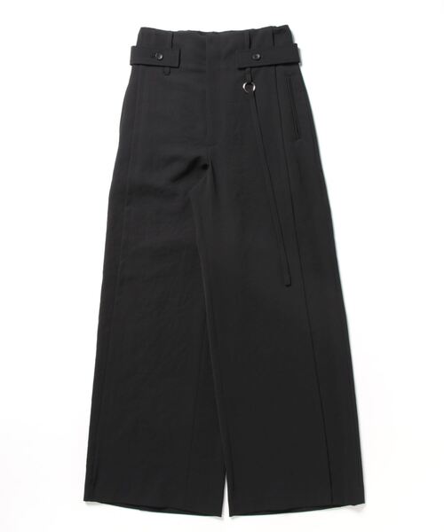 PUBLIC TOKYO（パブリックトウキョウ）の「コンフォートギャバスラックス/ハイウエストタックワイドストレートパンツ（スラックス・レディース・ダークグレー/イエロー/ブルー/ブラック・1/2）」の2枚目の写真