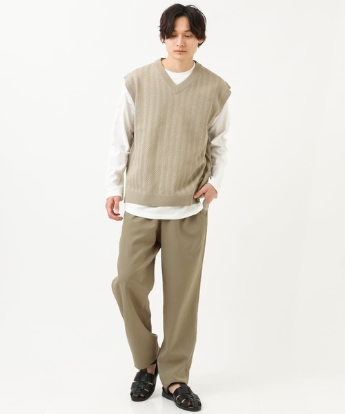 a.v.v（アーヴェヴェ）の「リライト セミルーズパンツ(セットアップ可）（その他パンツ・メンズ・カーキ/ブルー・48/46/50）」の10枚目の写真