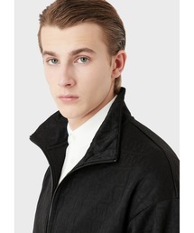 EMPORIO ARMANI | 【エンポリオ アルマーニ】フルジップスウェットシャツ ジャージー エンボスジャカード イーグルデザイン＆ロゴ刺繍(スウェット)