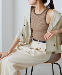 forksy. | 【forksy.】リブボーダーアメスリカップ付きタンクトップ(タンクトップ)