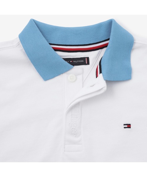 TOMMY HILFIGER（トミーヒルフィガー）の「BOYS オーバーサイズカラーブロックポロシャツ（ポロシャツ・キッズ・ホワイト・80ｃｍ/90cm/110cm/120cm/100cm）」の4枚目の写真