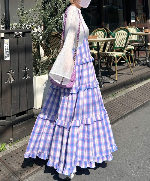 Alley by w closet(アリーバイダブルクローゼット)の「【前後2WAY/Alley】レースアップシアーシャツ(シャツ/ブラウス・レディース・ピンク/ラベンダー/オフホワイト・FREE)」の18枚目の写真