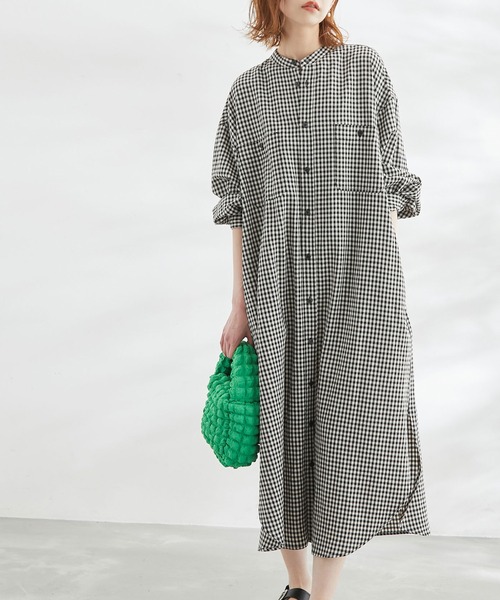 ROPE' PICNIC(ロペピクニック)の「麻混シャツワンピース(ワンピース・レディース・サックスブルー/オフホワイト/ターコイズブルー/オレンジ/ブラック系その他・38)」の7枚目の写真