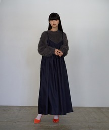 【Abor】ストライプギャザーキャミドレス
