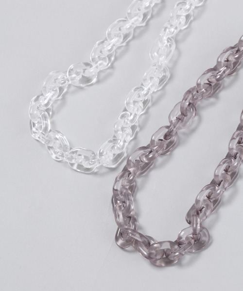 Figments（フィグメンツ）の「クリアチェーンネックレス（ネックレス・レディース・ホワイト/ブラック・FREE）」の6枚目の写真