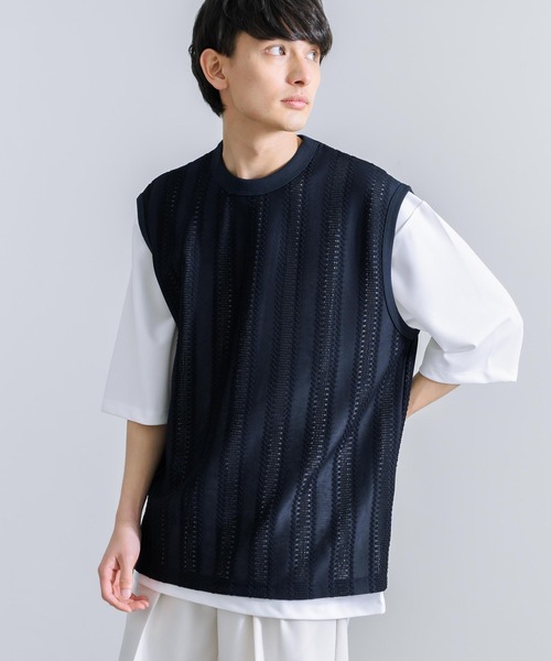 Audience(オーディエンス)の「オーバーサイズ 日本製 ラッセルレース ノースリーブベスト AUD6422(ベスト・メンズ・ブラック/オリーブ/ネイビー・M/L/XL)」の11枚目の写真