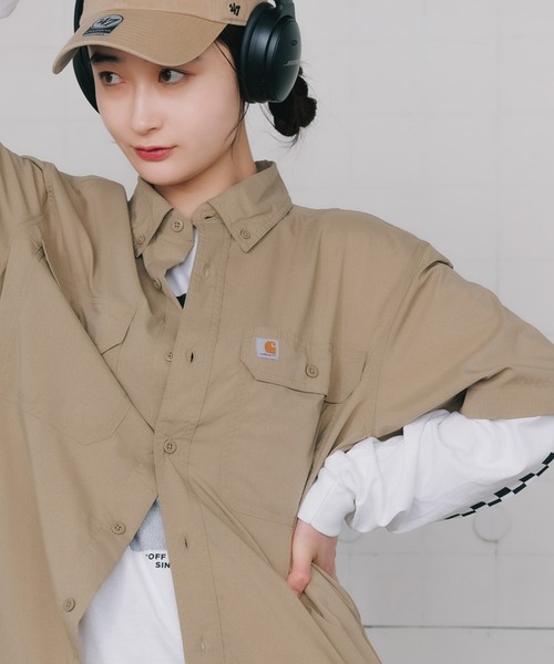 Carhartt(カーハート)の「Carhartt/カーハート Solid Short Sleeve Shirt シャツ 半袖(シャツ/ブラウス・メンズ・オリーブ/ベージュ/ブラック/グレー・L/XL/M)」の3枚目の写真
