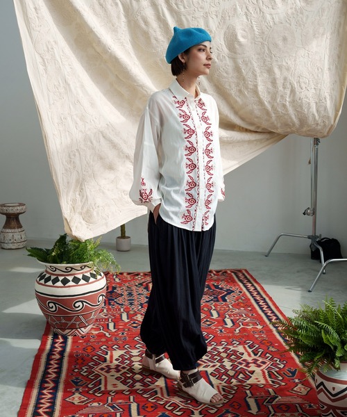 チャイハネ（チャイハネ）の「【チャイハネ】チョミベレー（ハンチング/ベレー帽・レディース・レッド/ブラック/ベージュ/マスタード/ブルー/モカ/カーキ/ターコイズブルー/グレー・FREE）」の11枚目の写真