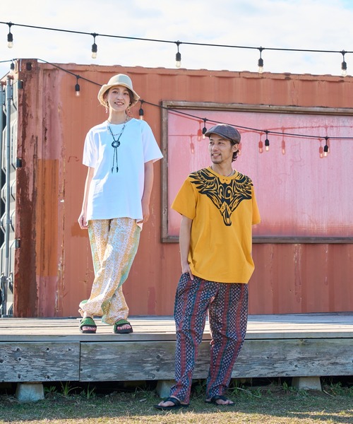 チャイハネ(チャイハネ)の「【チャイハネ】洋輔×Amina 土星Tシャツ(Tシャツ/カットソー・メンズ・イエロー/ホワイト/チャコール・M/L)」の8枚目の写真