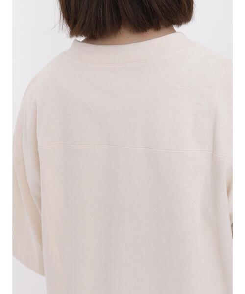 Samansa Mos2(サマンサ モスモス)の「ロゴアップリケTシャツ(Tシャツ/カットソー・レディース・オフホワイト/キナリ/チャコールグレー・F)」の20枚目の写真