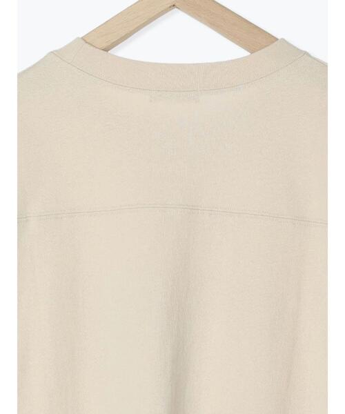 Samansa Mos2(サマンサ モスモス)の「ロゴアップリケTシャツ(Tシャツ/カットソー・レディース・オフホワイト/キナリ/チャコールグレー・F)」の7枚目の写真