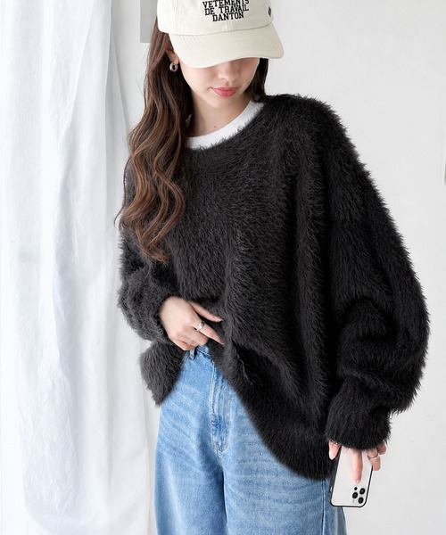 classicalelf(クラシカルエルフ)の「表情豊かな上品 ニット。 2way シャギー ニット カーデ(カーディガン/ボレロ・レディース・チャコールグレー/グレイッシュベージュ/ブラウン/アイボリー・SMALL/LARGE/MEDIUM/X-LARGE)」の13枚目の写真