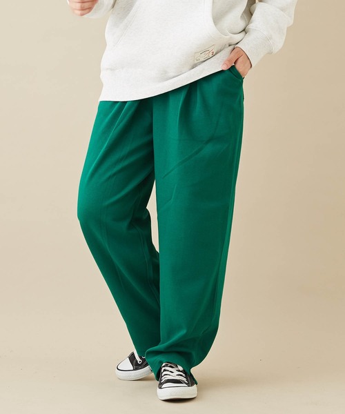 CUBE SUGAR（キューブシュガー）の「無地カットツイルイージーテーパードパンツ（その他パンツ・レディース・キャメル/ブラック/グリーン/ワイン・M）」の3枚目の写真