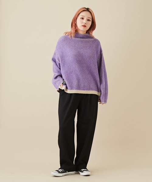 CUBE SUGAR（キューブシュガー）の「無地カットツイルイージーテーパードパンツ（その他パンツ・レディース・キャメル/ブラック/グリーン/ワイン・M）」の11枚目の写真