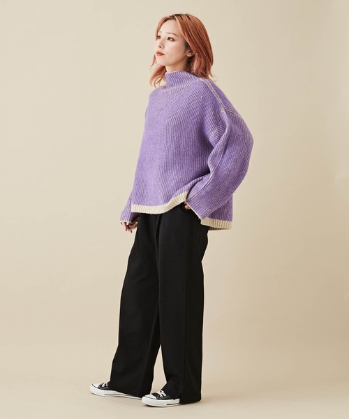 CUBE SUGAR（キューブシュガー）の「無地カットツイルイージーテーパードパンツ（その他パンツ・レディース・キャメル/ブラック/グリーン/ワイン・M）」の12枚目の写真