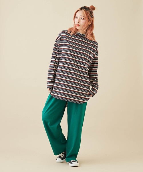 CUBE SUGAR（キューブシュガー）の「無地カットツイルイージーテーパードパンツ（その他パンツ・レディース・キャメル/ブラック/グリーン/ワイン・M）」の18枚目の写真