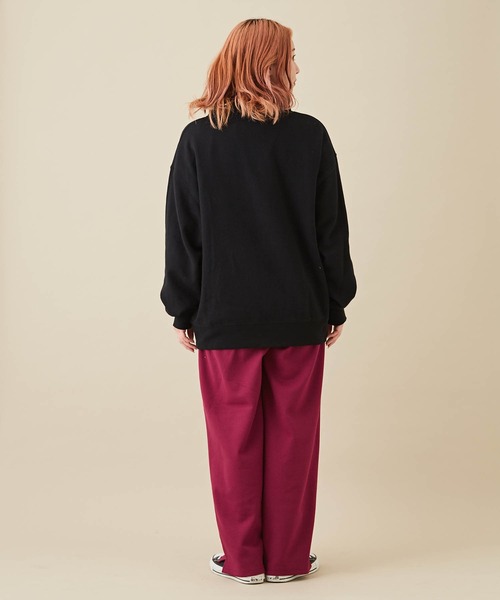 CUBE SUGAR（キューブシュガー）の「無地カットツイルイージーテーパードパンツ（その他パンツ・レディース・キャメル/ブラック/グリーン/ワイン・M）」の17枚目の写真