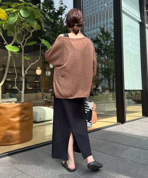 DouDou（ドゥドゥ）の「ランダムリブ2WAYタンクワンピース（ワンピース・レディース・オフホワイト/グレイッシュベージュ/ネイビー/ブラック・FREE）」の14枚目の写真