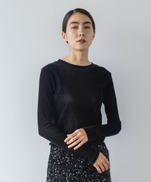 yuw | フロッキーベロアTシャツロングスリーブ 974102(Tシャツ/カットソー)