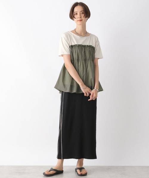 LEPSIM（レプシィム）の「フハクドッキングT　964236（Tシャツ/カットソー・レディース・ブラウン/グレイッシュベージュ/グレー・FREE）」の5枚目の写真