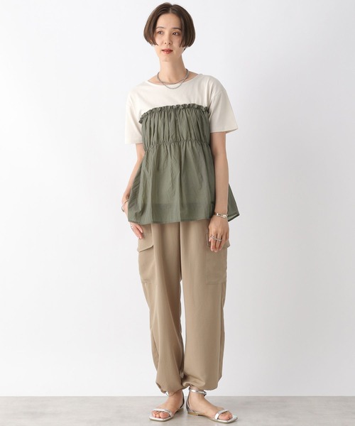 LEPSIM（レプシィム）の「フハクドッキングT　964236（Tシャツ/カットソー・レディース・ブラウン/グレイッシュベージュ/グレー・FREE）」の8枚目の写真