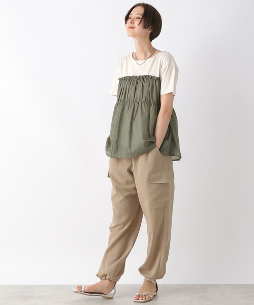 LEPSIM（レプシィム）の「フハクドッキングT　964236（Tシャツ/カットソー・レディース・ブラウン/グレイッシュベージュ/グレー・FREE）」の9枚目の写真