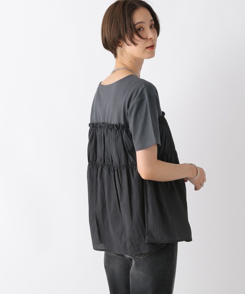 LEPSIM（レプシィム）の「フハクドッキングT　964236（Tシャツ/カットソー・レディース・ブラウン/グレイッシュベージュ/グレー・FREE）」の10枚目の写真