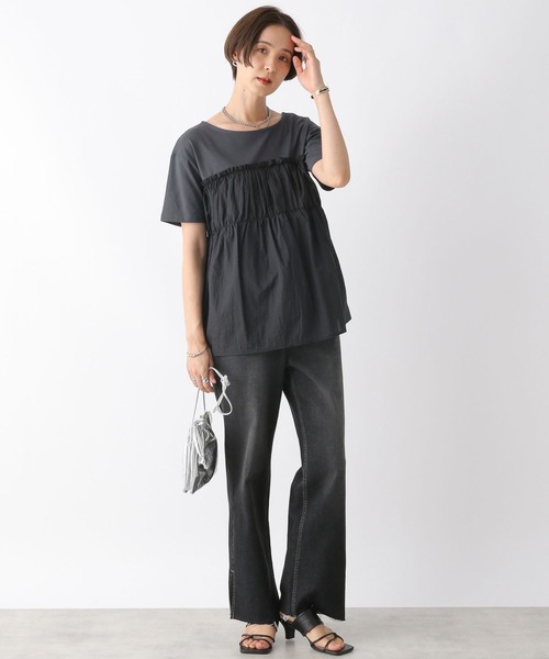 LEPSIM（レプシィム）の「フハクドッキングT　964236（Tシャツ/カットソー・レディース・ブラウン/グレイッシュベージュ/グレー・FREE）」の12枚目の写真