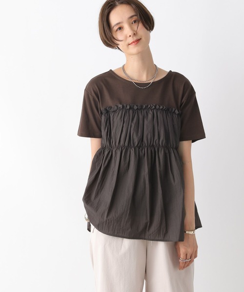 LEPSIM（レプシィム）の「フハクドッキングT　964236（Tシャツ/カットソー・レディース・ブラウン/グレイッシュベージュ/グレー・FREE）」の13枚目の写真