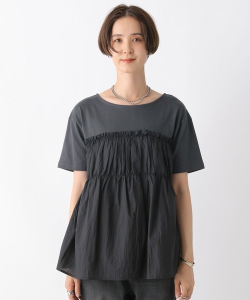 LEPSIM（レプシィム）の「フハクドッキングT　964236（Tシャツ/カットソー・レディース・ブラウン/グレイッシュベージュ/グレー・FREE）」の17枚目の写真
