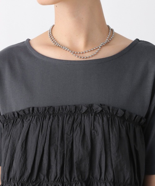 LEPSIM（レプシィム）の「フハクドッキングT　964236（Tシャツ/カットソー・レディース・ブラウン/グレイッシュベージュ/グレー・FREE）」の20枚目の写真